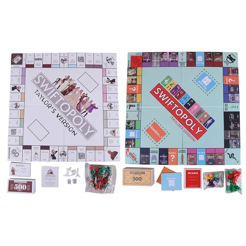 Board Game Fun Fans SWIFTOPOLY TS-Swiftie Interactive Board Game Family Games Chessboard for Your Next Party Game Night 