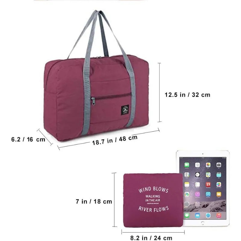Fashionable Foldable Travel Bag: Large Capacity, Splash-Proof Carry-On Luggage Duffle Bag for Holiday Trips & Unisex Fitness