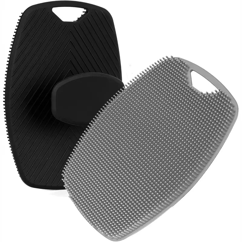 Body cleaning brush, bath brush, soft-bristled massage shower brush, made of silicone material, with anti-slip handle design.