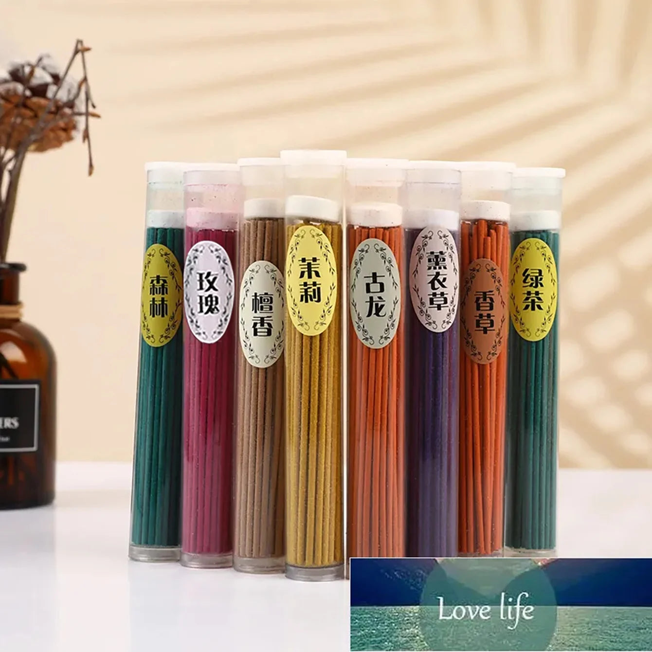 Scented Incense Sticks Rose Jasmine Lavender Scented Natural Wooden Aromatherapy for Yoga Meditation Relaxation Air Purification
