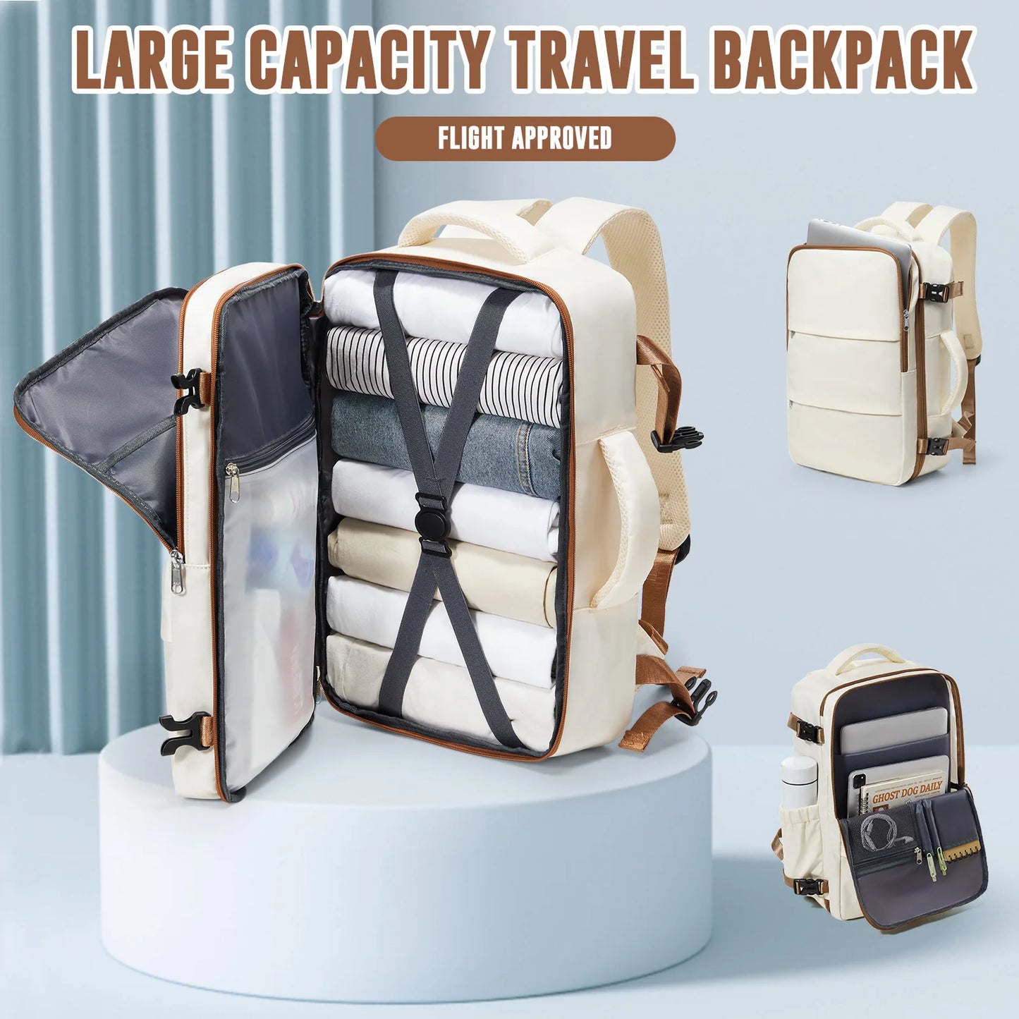 Hand Luggage Backpack For Women Men Business College Laptop Travel Backpack Waterproof Carry on Bags mochila viaje cabina avion