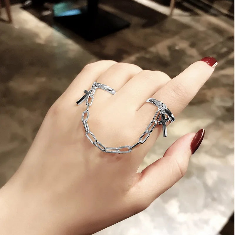 Simple Vintage Layered Rings for Women Silver Color Bohemian Adjustable Finger Ring Geometric Irregular Opening Rings Jewelry