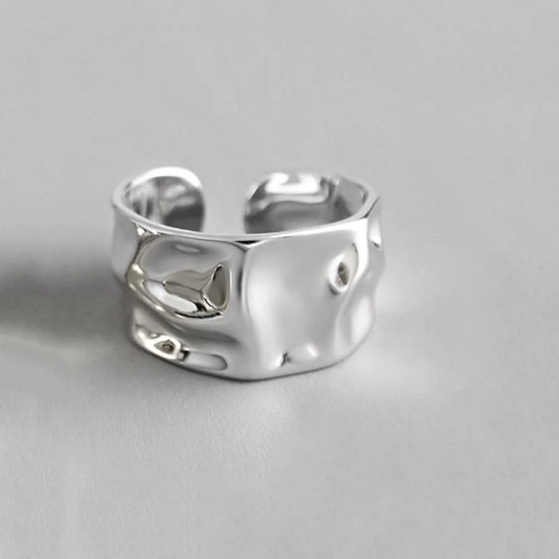 Simple Vintage Layered Rings for Women Silver Color Bohemian Adjustable Finger Ring Geometric Irregular Opening Rings Jewelry