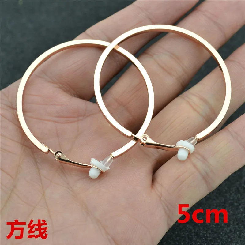 Clip Earrings for Women Without Piercing No Ear Holes Big Small Circle Gold Silver Black Plating Fashion Cute Temperament Girl