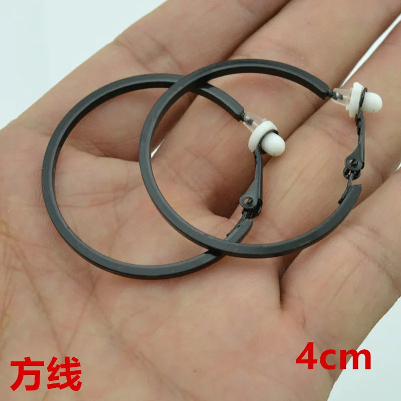 Clip Earrings for Women Without Piercing No Ear Holes Big Small Circle Gold Silver Black Plating Fashion Cute Temperament Girl