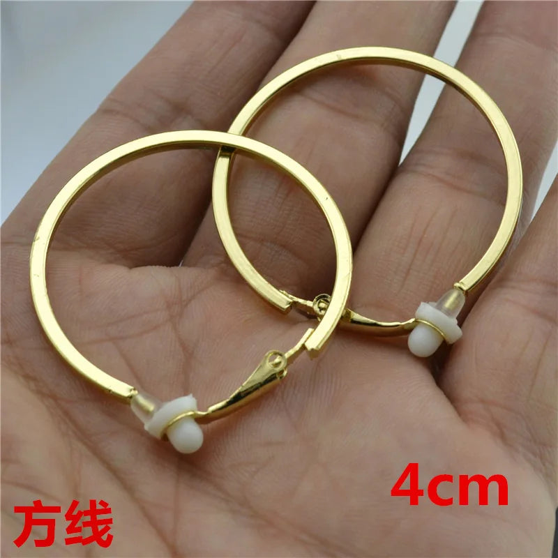 Clip Earrings for Women Without Piercing No Ear Holes Big Small Circle Gold Silver Black Plating Fashion Cute Temperament Girl