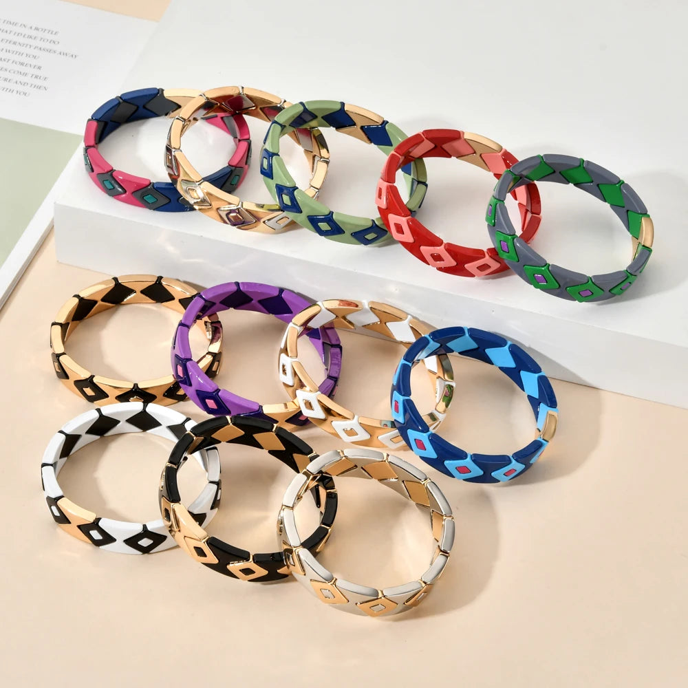 New Fashion Women's Beaded Enamel Stretch Bracelet femme boho bileklik pulseira bransoletki damskie bracelets