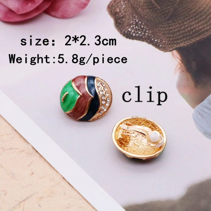 Colorful Earrings Enamel Party Pretty Christmas Gift Geometric Accessories