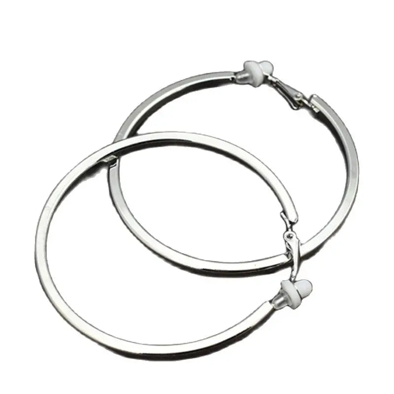 Clip Earrings for Women Without Piercing No Ear Holes Big Small Circle Gold Silver Black Plating Fashion Cute Temperament Girl