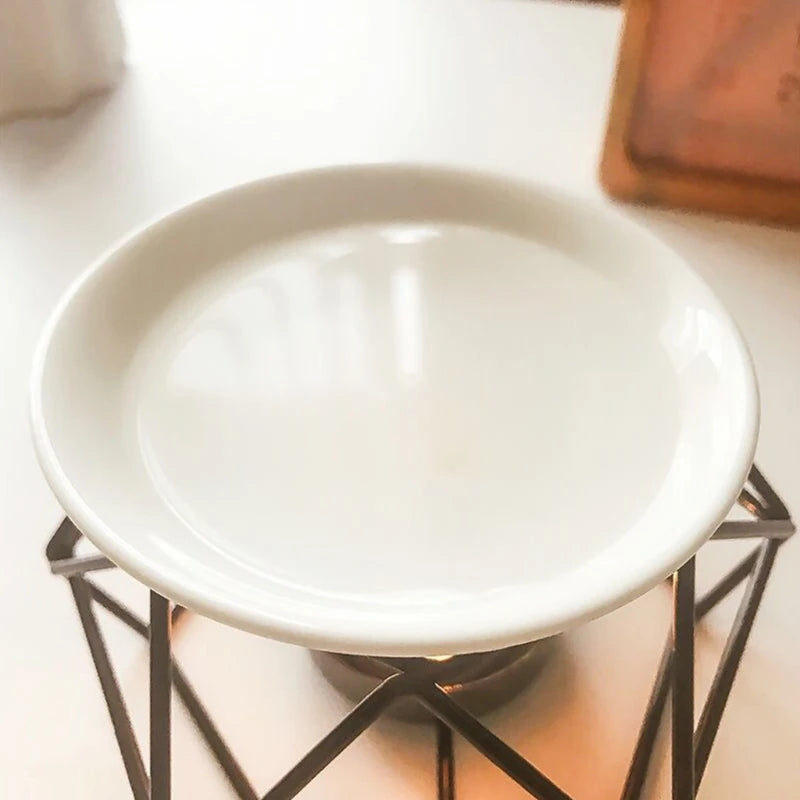Aromatic Oil Burner, Geometric Ceramic Essential Oil Candle Holder Wax Melt Burner Warmer Melter fragrance for Home Office