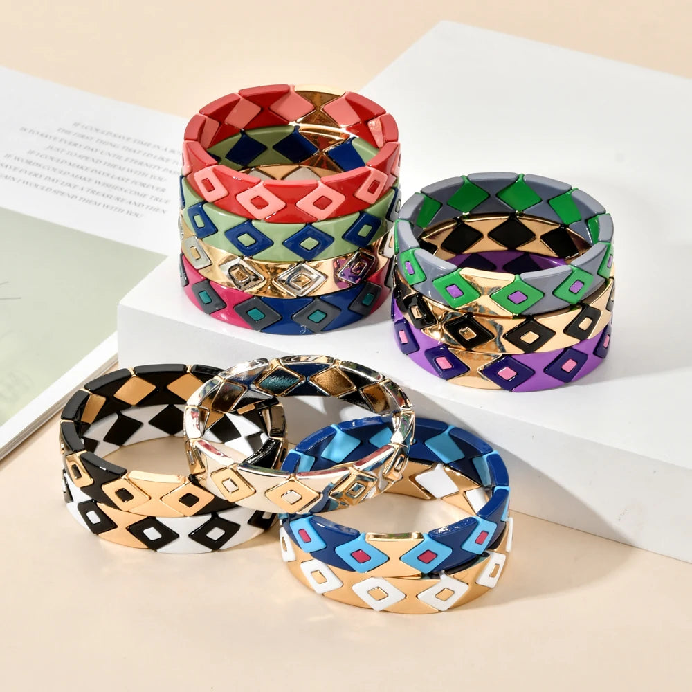 New Fashion Women's Beaded Enamel Stretch Bracelet femme boho bileklik pulseira bransoletki damskie bracelets