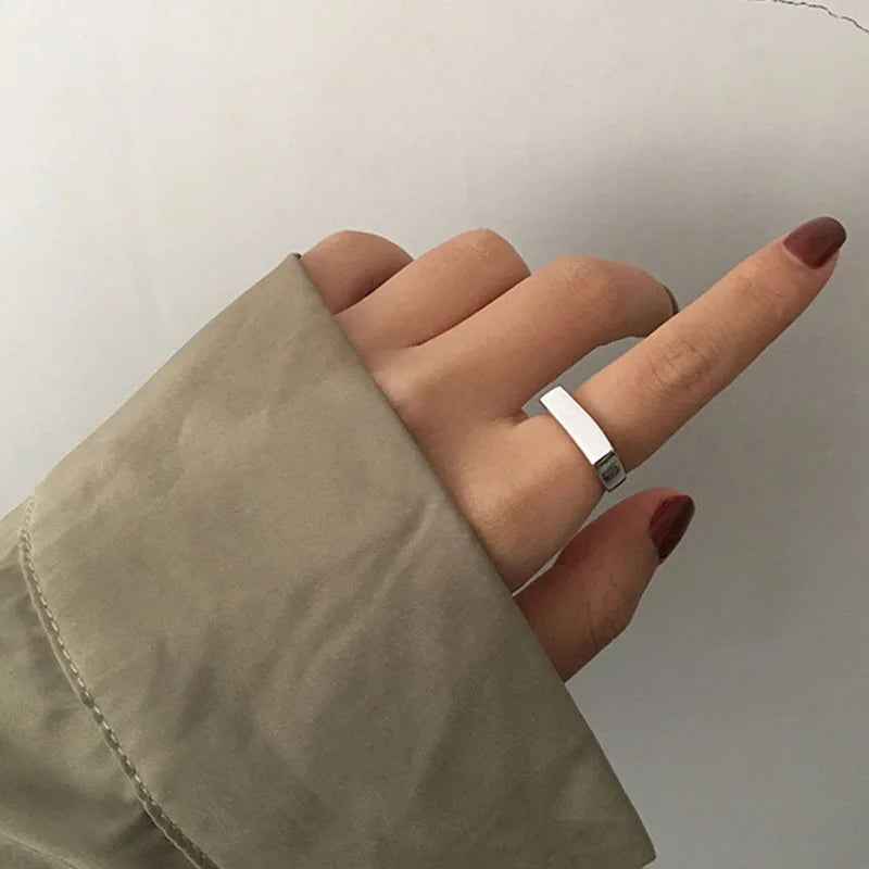 Simple Vintage Layered Rings for Women Silver Color Bohemian Adjustable Finger Ring Geometric Irregular Opening Rings Jewelry