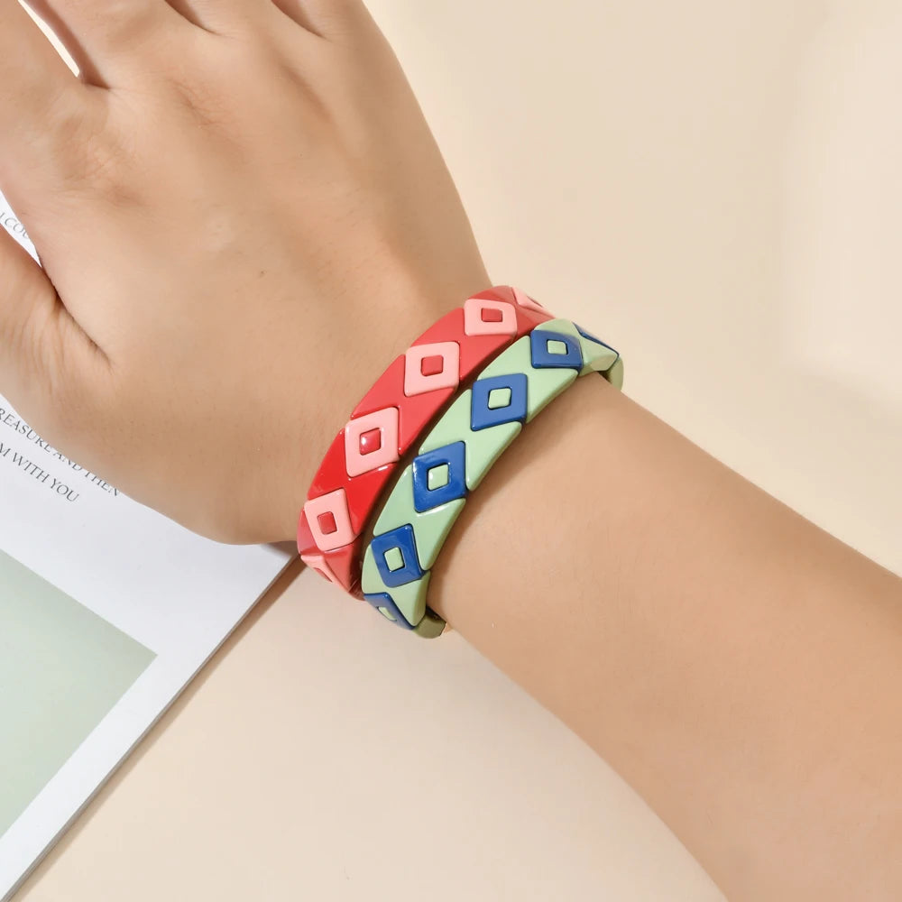 New Fashion Women's Beaded Enamel Stretch Bracelet femme boho bileklik pulseira bransoletki damskie bracelets