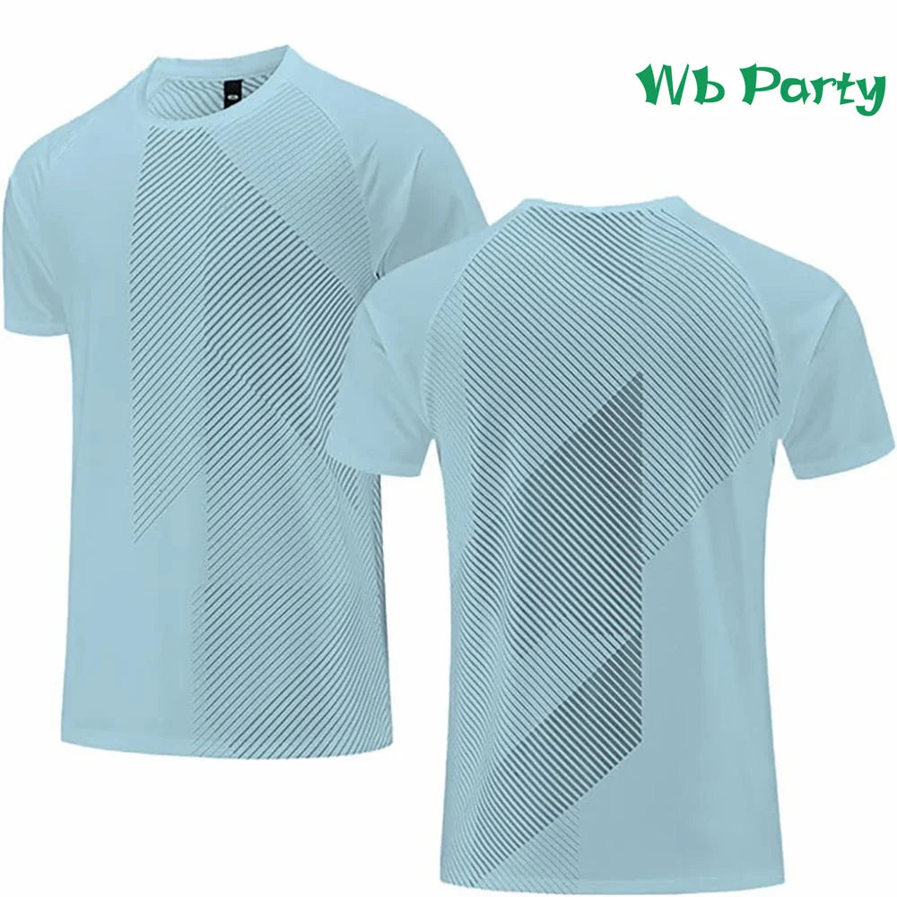 Fitness T shirt Men Fashion Short Sleeve Tee Men's Clothing Gym T-shirt Summer Breathable T-shirts for Men Polyester O-Neck Tops
