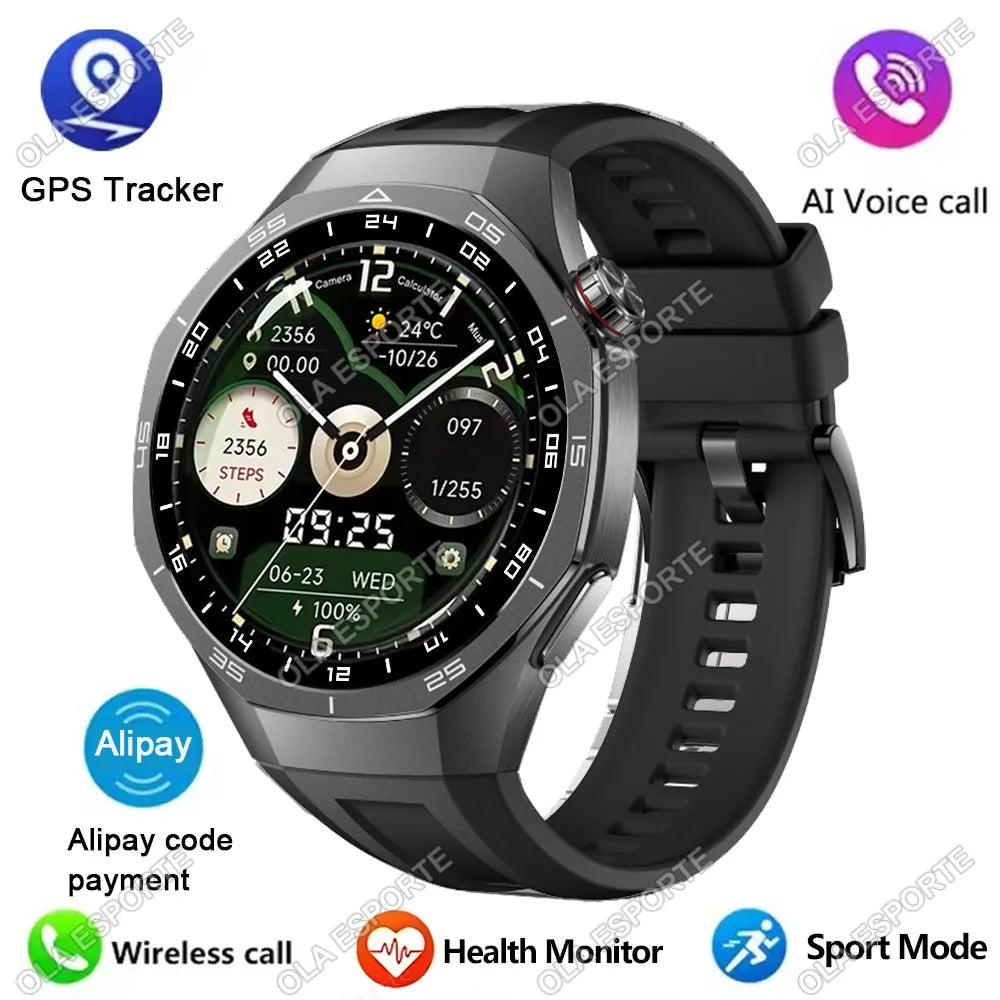 2025 New Smart Watch Men Watch 5 Pro 1.52 AMOLED Screen Bluetooth Call GPS Trajectory NFC Heart Rate Dynamic Lsland SmartWatches