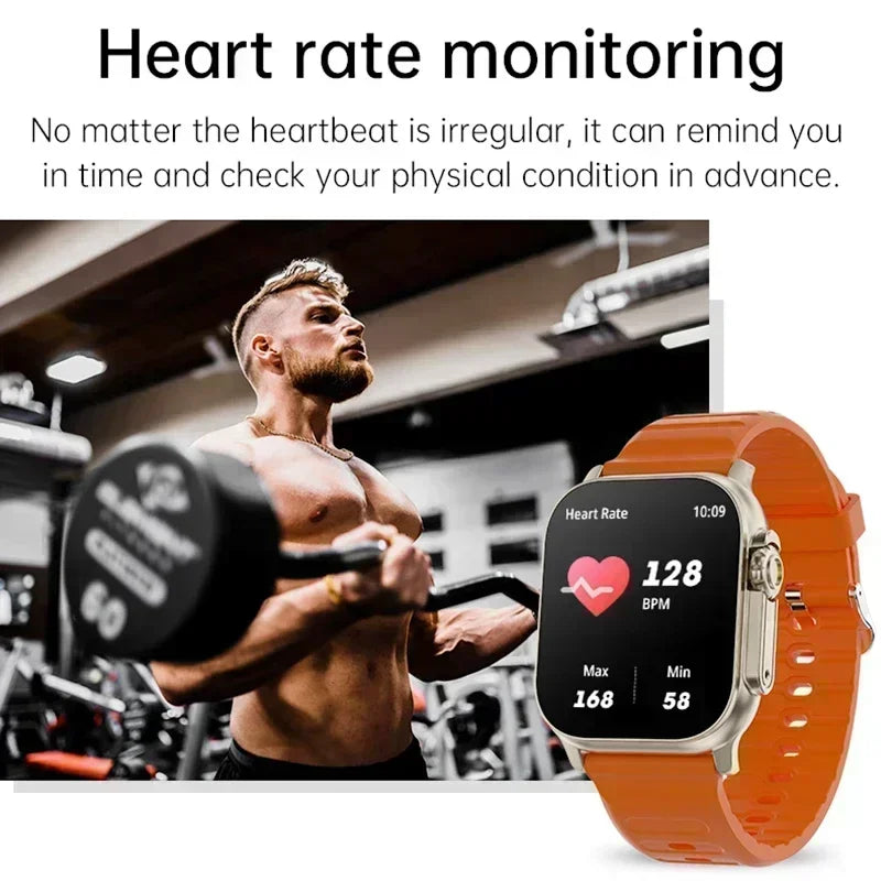 2025 New A100 Amoled Square Smartwatch with 7 Straps, Waterproof Bluetooth Calling, Heart Rate Monitoring Function