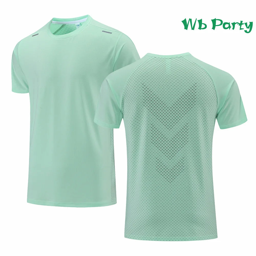 Fitness T shirt Men Fashion Short Sleeve Tee Men's Clothing Gym T-shirt Summer Breathable T-shirts for Men Polyester O-Neck Tops
