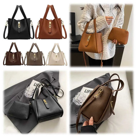 Stylish Bucket Bag for Women with Magnetic Closure Durable PU Leather Ideal for Work Travel and Everyday Use