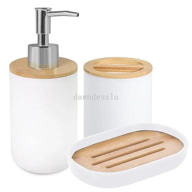 Bathroom Set Hands Soap Dispenser Toothbrush Holder and Soap Box Bathroom Decor Toiletries Holder for Bath Accessories