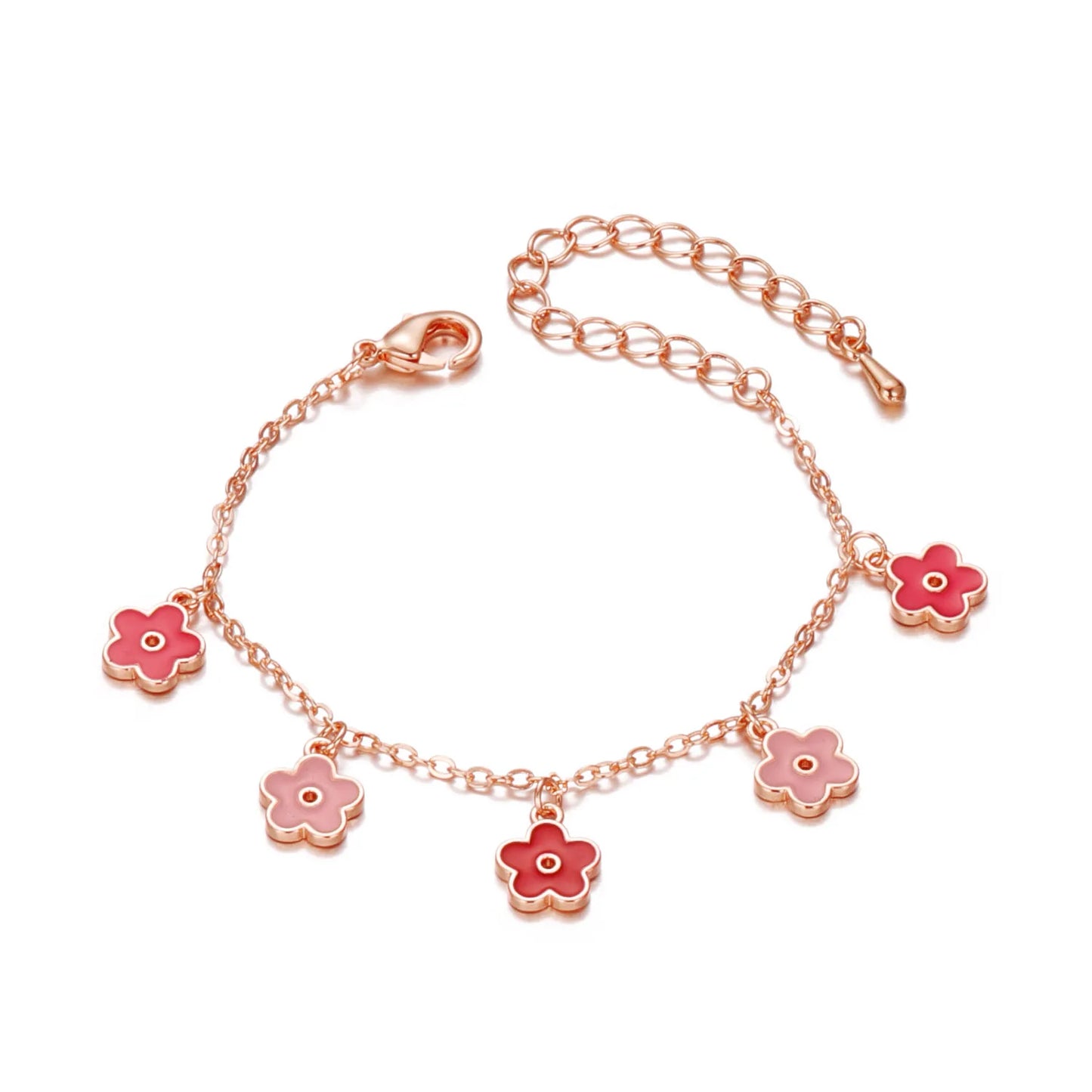 Bracelets Five Flowers Charms  For Girls Gifts Best Friend Romantic  Small And Chic Sweetness Lovely Fashion Child All-Match
