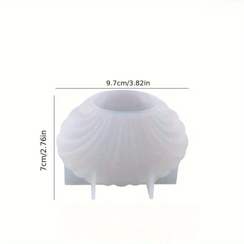 1pc 3D Shell Silicone Scented Candle Mold for DIY Aromatherapy Wax and Clay Crafts