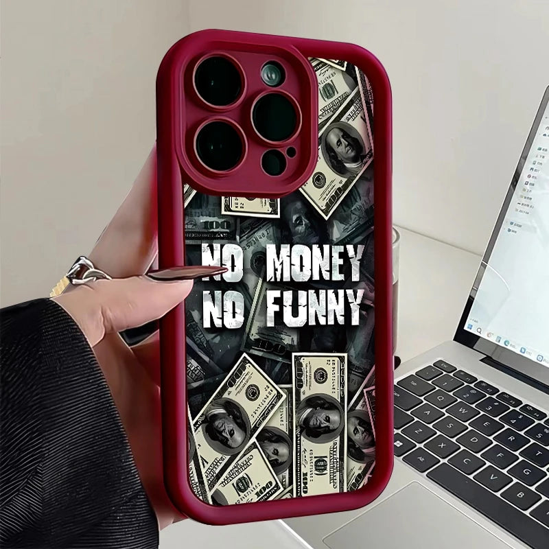 Dollar Design Phone Cases For iPhone 11 12 13 14 15 Pro Max XR XS X 7 8 Plus SE 2020 Mini Shockproof Matte Soft Silicone Cover