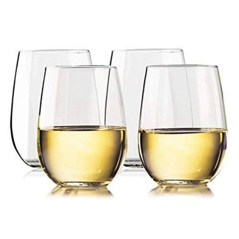 Plastic Spirits Stemless Wine Glasses for Red or White Wine (Set of 4)-12oz-14oz, Wine Tasting, Wedding, Anniversary, Party