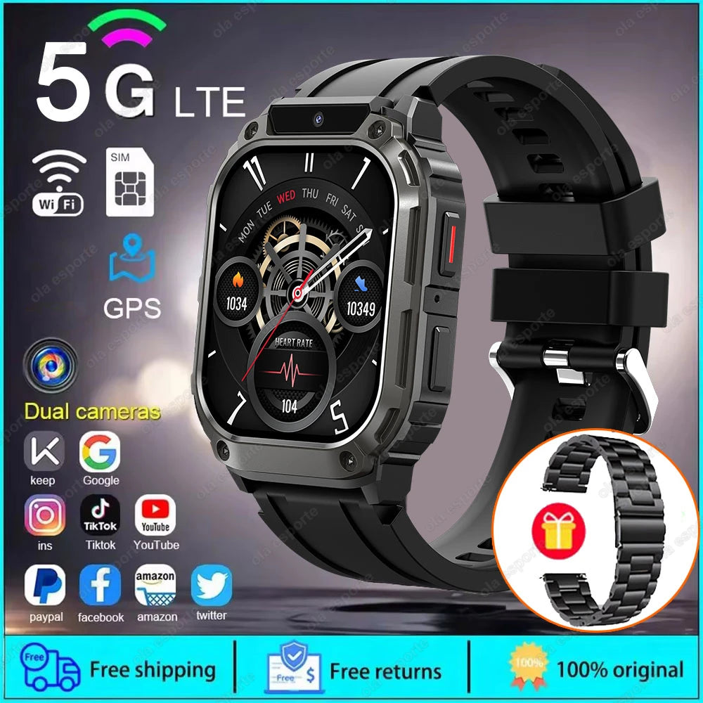 Smartwatch Men Women 5G/WIFI Network Watches SIM Card Camera GPS APP Health Monitor Sports Bluetooth Calls Smart Watch 2025 New