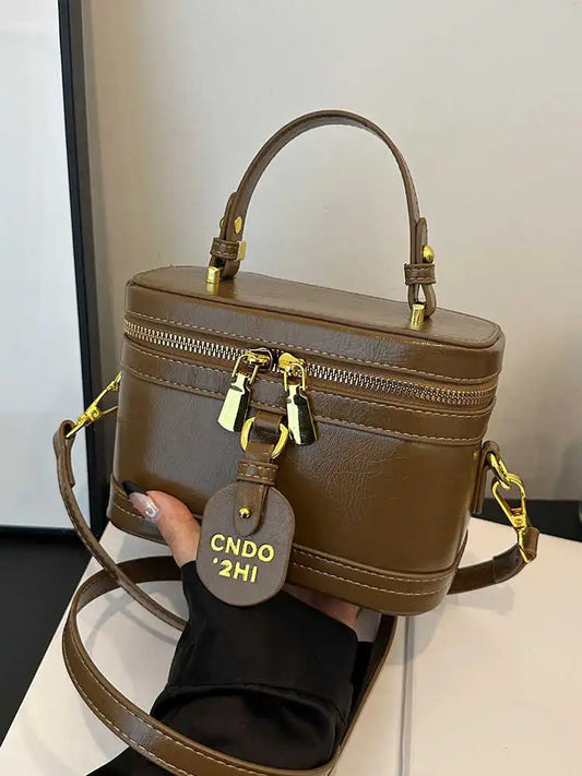 Women Fashion Tote Bucket Bags Solid Clor PU Leather Delicate Small Square Pack 2024 Trendy Female Crossbody Bag