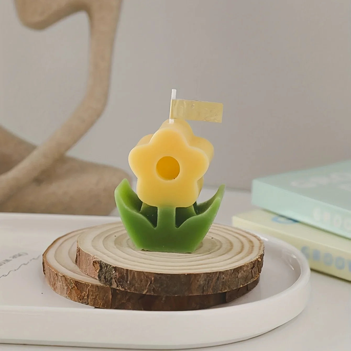 5pcs - Wooden Aromatherapy Candle Tray Minimalist Instagram Style Decorative Decoration Round Candle Base