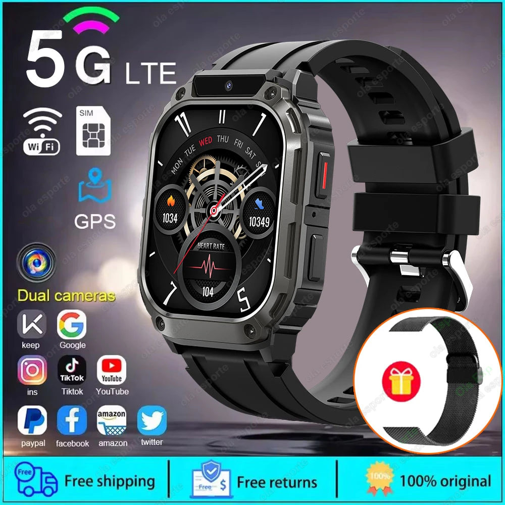 Smartwatch Men Women 5G/WIFI Network Watches SIM Card Camera GPS APP Health Monitor Sports Bluetooth Calls Smart Watch 2025 New