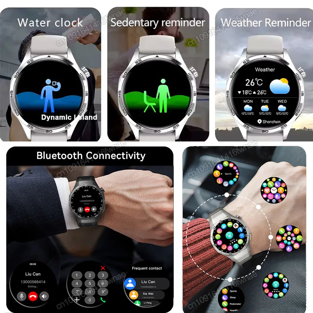 2025 New Smart Watch Men Watch 5 Pro 1.52 AMOLED Screen Bluetooth Call GPS Trajectory NFC Heart Rate Dynamic Lsland SmartWatches