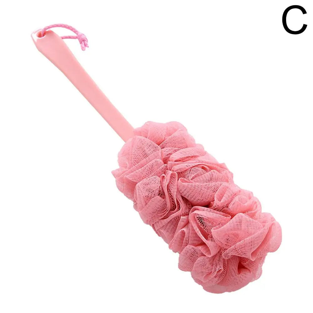 Long Handle Shower Mesh Bath Bubble Ball Loofah Body Exfoliating Brush Soft Cleaner Skin Scrub Back Brush Bathroom Supplies