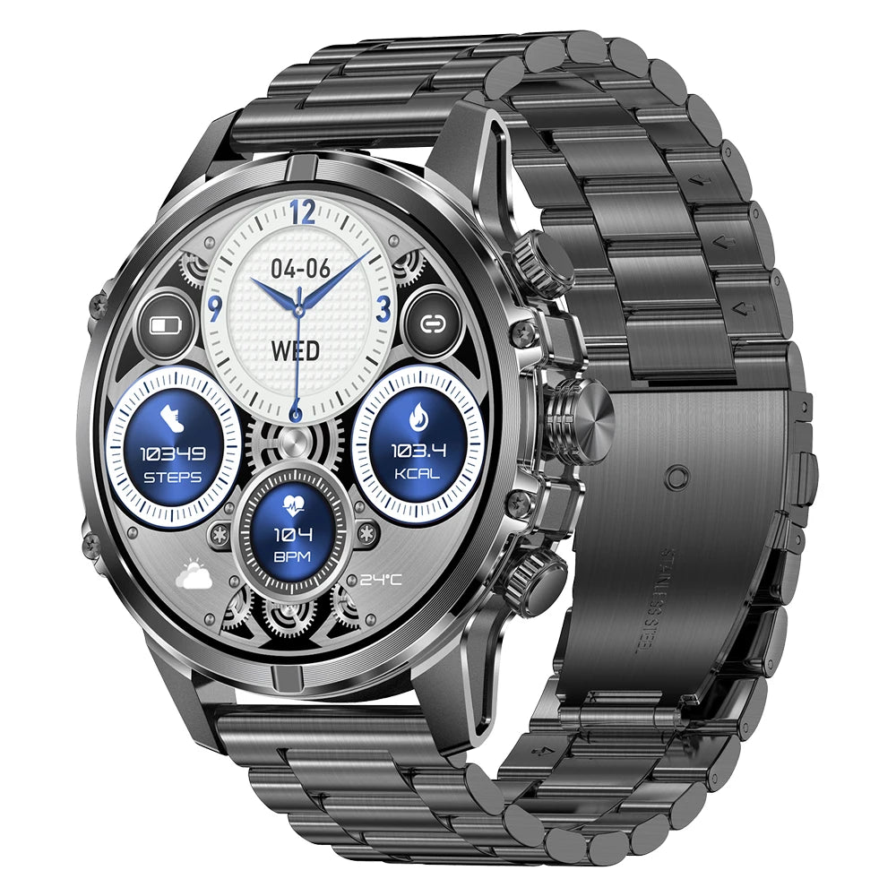 Smart Watch For Men AMOLED Screen LED Flashlight Waterproof Heart Rate Monitor Bluetooth Call Sport Fitness Women Smartwatch