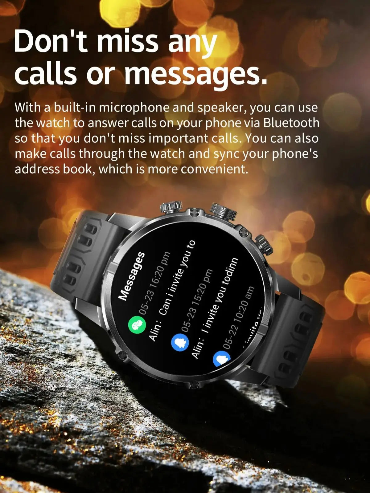 Smart Watch For Men AMOLED Screen LED Flashlight Waterproof Heart Rate Monitor Bluetooth Call Sport Fitness Women Smartwatch
