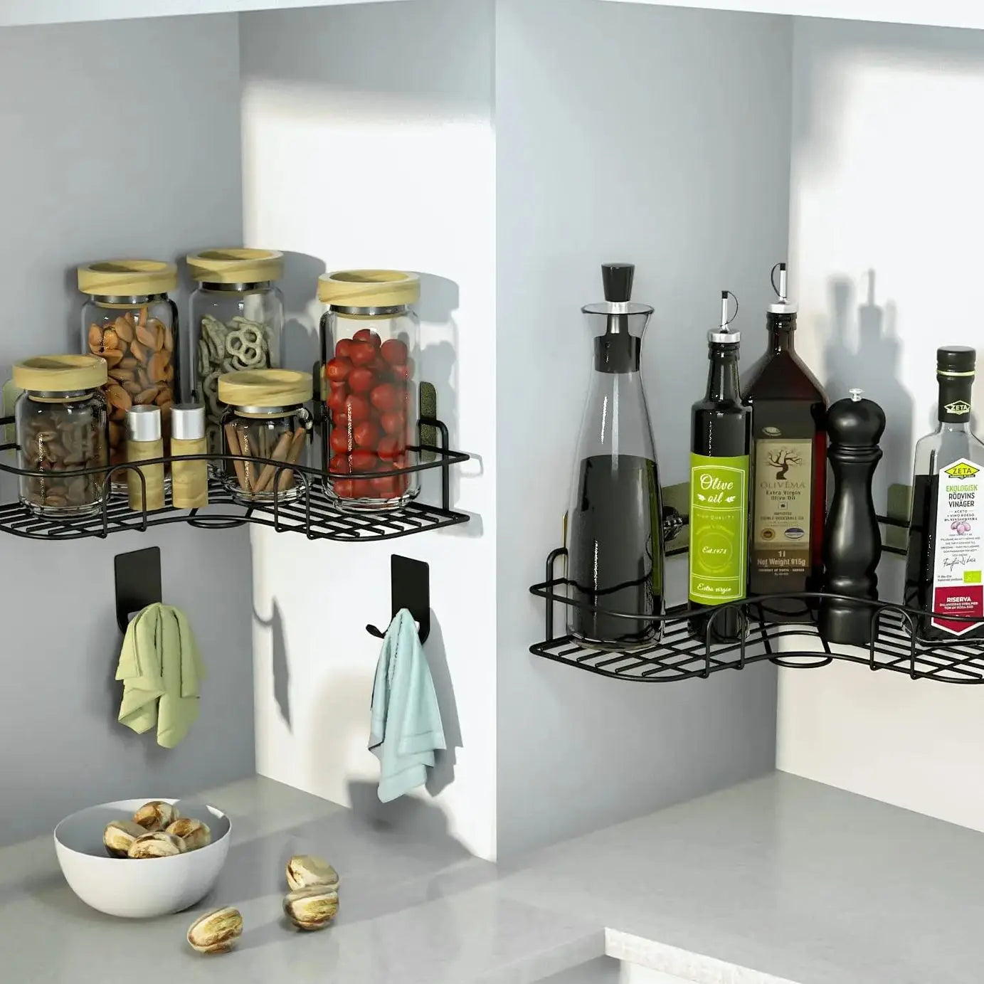Bathroom Shelf Wall Mounted Corner Storage Shelves Shampoo Holder Iron Rack Shower Drain Basket Kitchen Accessories Organizer