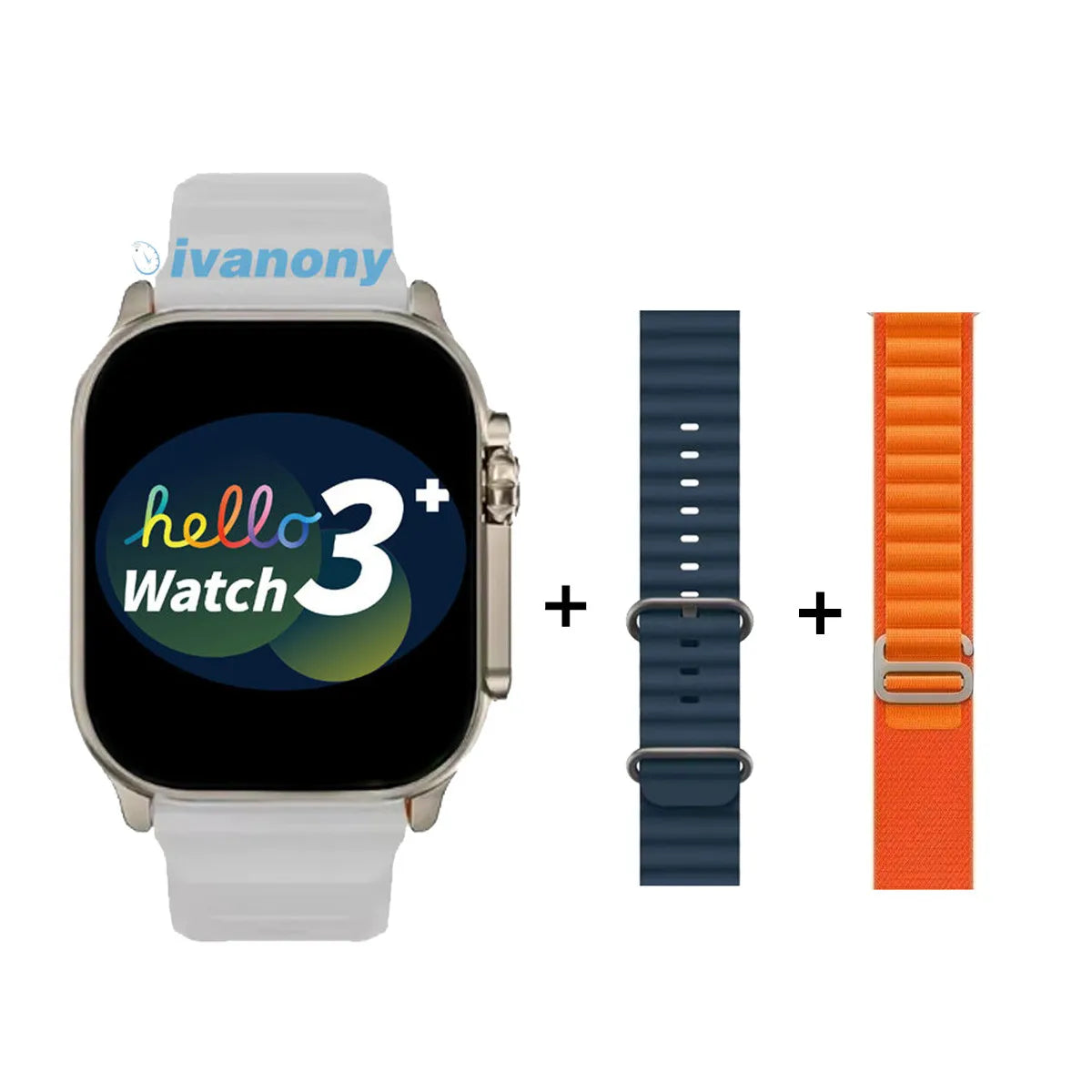 Smart Watch Hello Watch 3 Plus Ultra 2.04inch Amoled Screen Voice Assistant ChatGPT Ebook Compass Dual Core 49mm Smartwatch Men