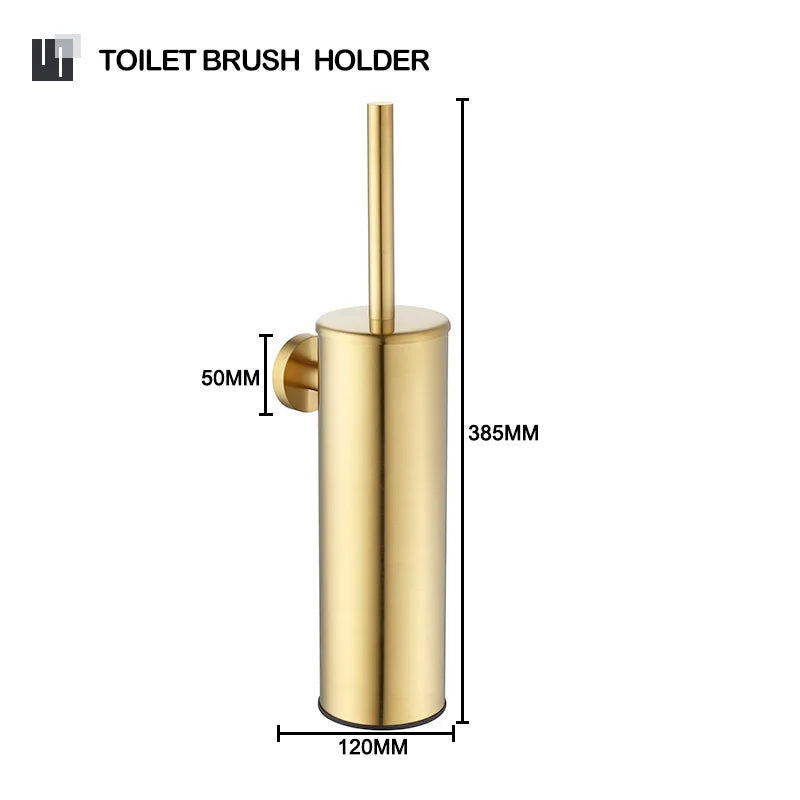 Brushed Gold Bathroom Accessories Set Hardware Kit Wall Mount Hand Towel Bar Rack Toilet Roll Paper Holder Robe Hook Hanger