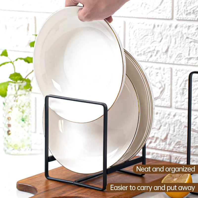 Kitchen Cabinet Plate Storage Countertop Dish Rack Drawer Dinner Plate Partition Drain Rack Layered Storage Rack Accessories
