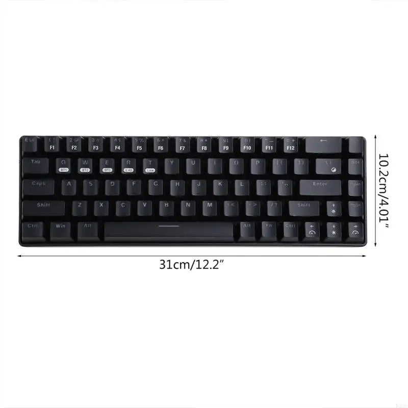 K32C RF68 68-key Gaming Mechanical Keyboard BT Wireless Blue Backlit 2-Shot