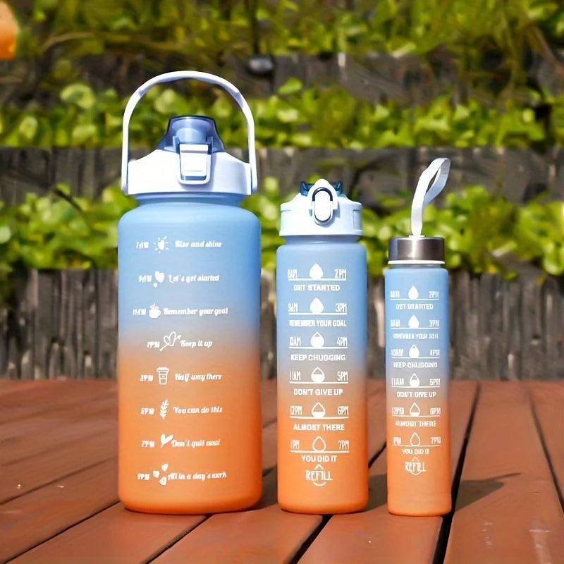 Water Bottle 2 Liter Stay Hydrated Motivated Leakproof Plastic Sport Bottle Reminder Times Sports Outdoor Fitness Office Indoor
