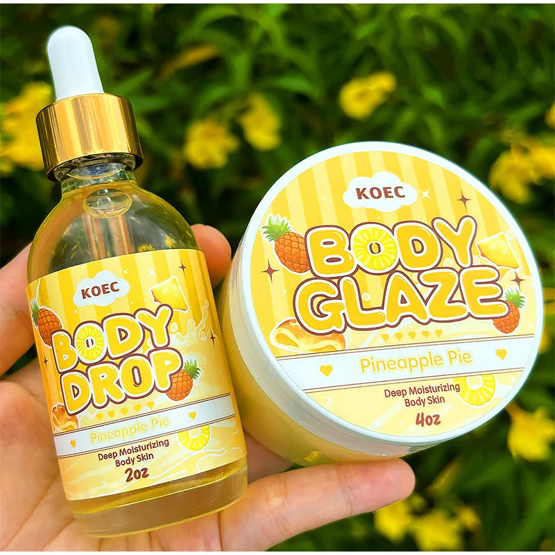 Strawberry Body Cream& Oil Set Moisturizing Nourishing Hydrating Body Lotion Essential Body Glaze Vanilla Fragrance Massage Oil