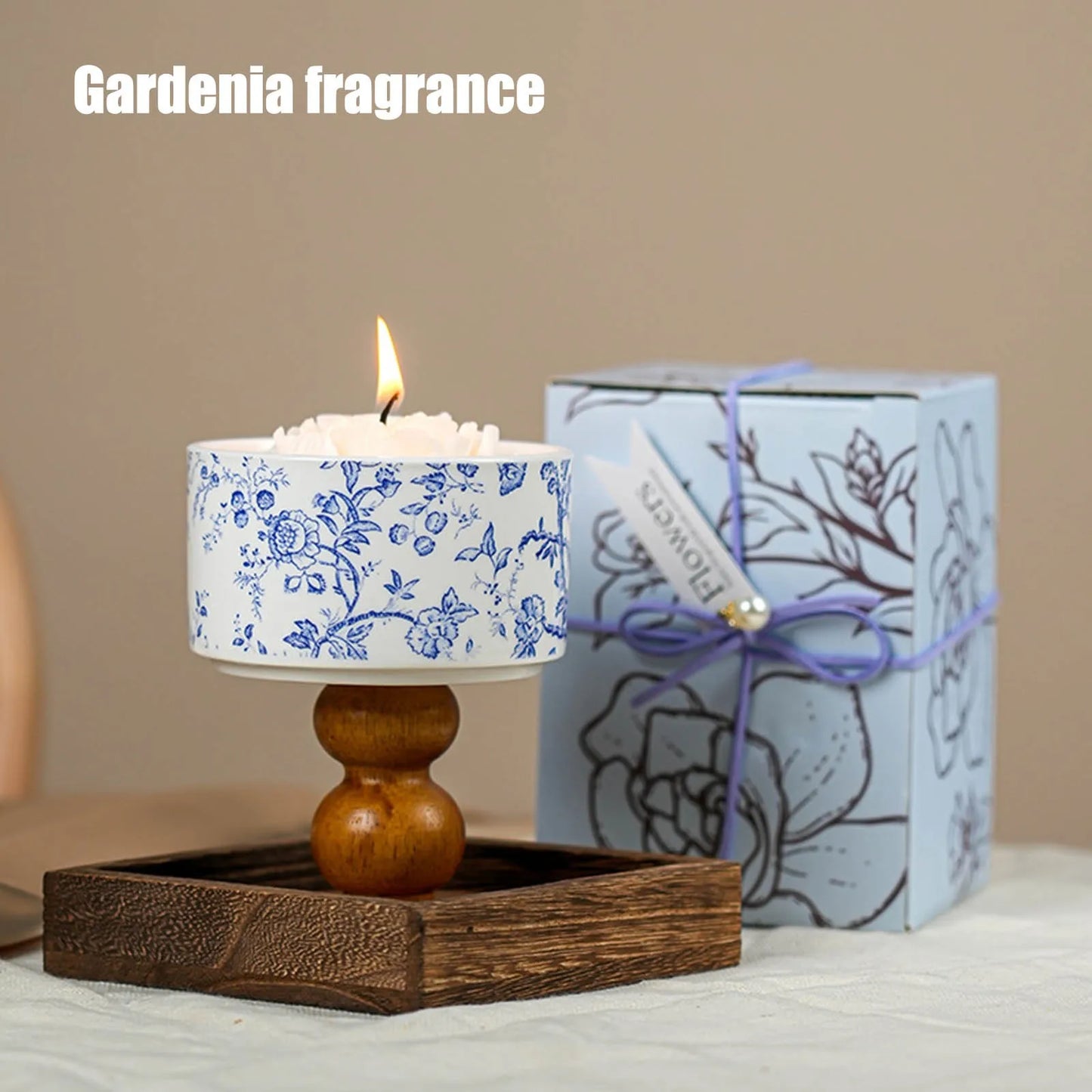 Camellia scented candle with gift box Creative Camellia Aromatherapy Candle Gift Box Set for Senior Birthday Gift New Year Gift