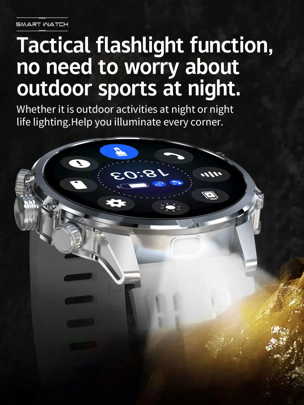 Smart Watch For Men AMOLED Screen LED Flashlight Waterproof Heart Rate Monitor Bluetooth Call Sport Fitness Women Smartwatch