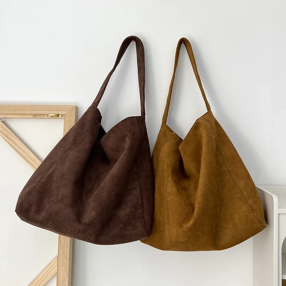 Women Large Capacity Shoulder Bag Stylish Tweed Fabric Work Tote Bag Casual Handbag for Daily Office Use Solid Color Handbag