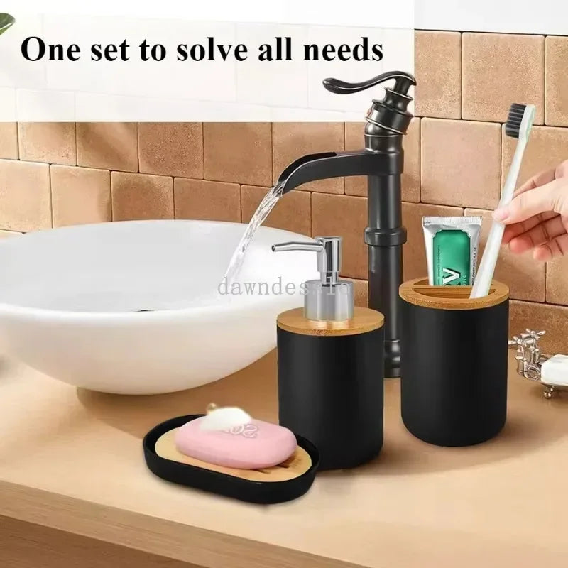 Bathroom Set Hands Soap Dispenser Toothbrush Holder and Soap Box Bathroom Decor Toiletries Holder for Bath Accessories