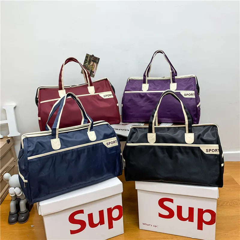 Nylon Travel Duffel Bag Outdoors Storage Bag Large Capacity Short-Distance Travel Package Foldable Boarding Bag Luggage Handbag