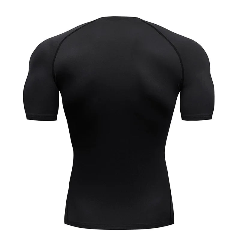 Clothing Fitness Summer Compression Sweatshirt Short Sleeve Men's Running Quick-Dry Top Gym Workout Bodybuilding T-Shirt S-3XL