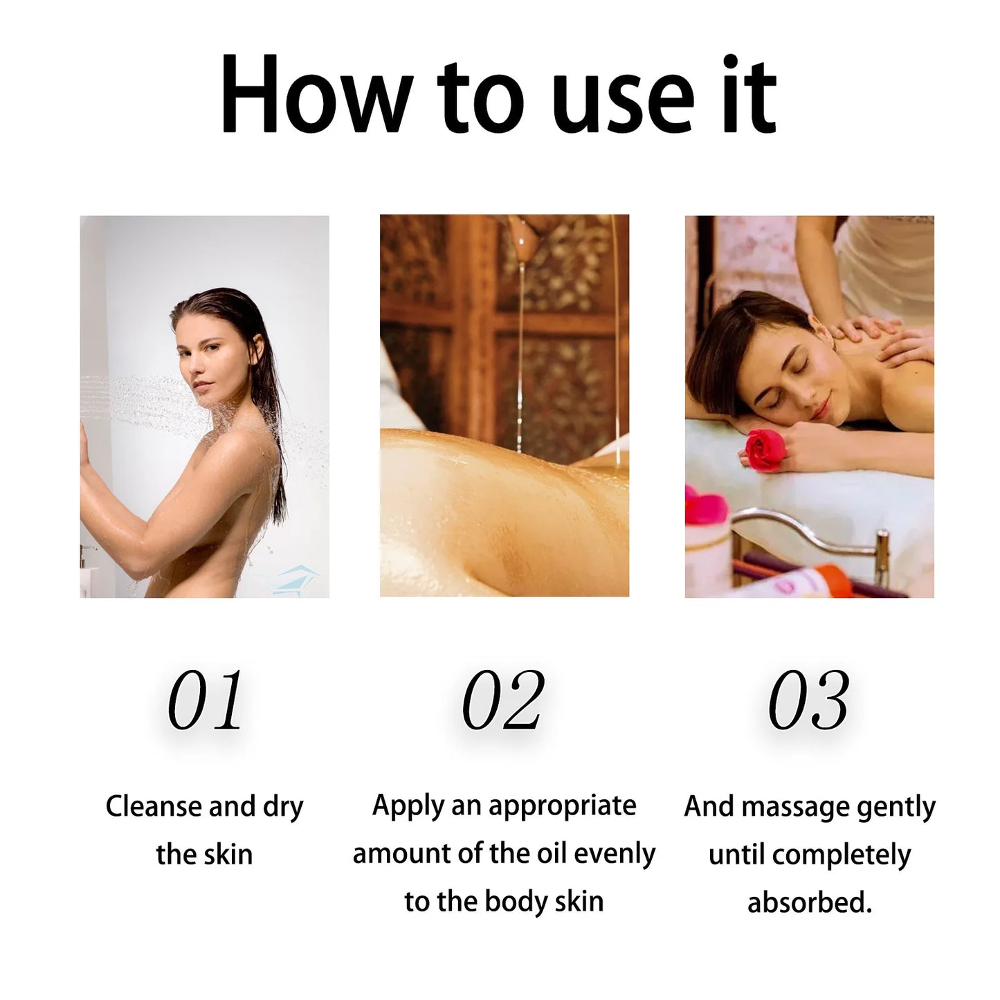 Vanilla Body Massage Oil for Glowing Skin Repair Smooth Stress Relief Moisturizing Dry Skin Tightening Body Essential Oils Care