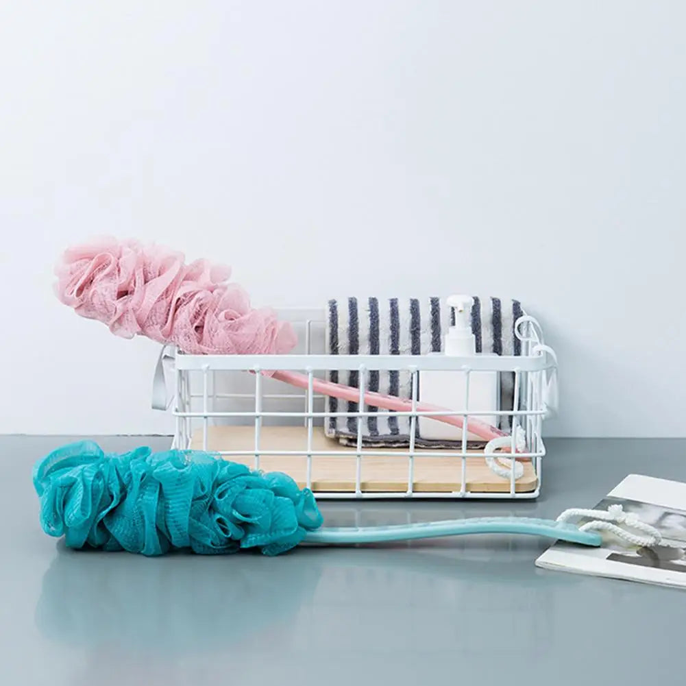 Long Handle Shower Mesh Bath Bubble Ball Loofah Body Exfoliating Brush Soft Cleaner Skin Scrub Back Brush Bathroom Supplies